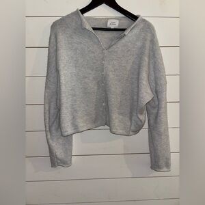 Things Between cropped Light Gray Women's Cardigan
